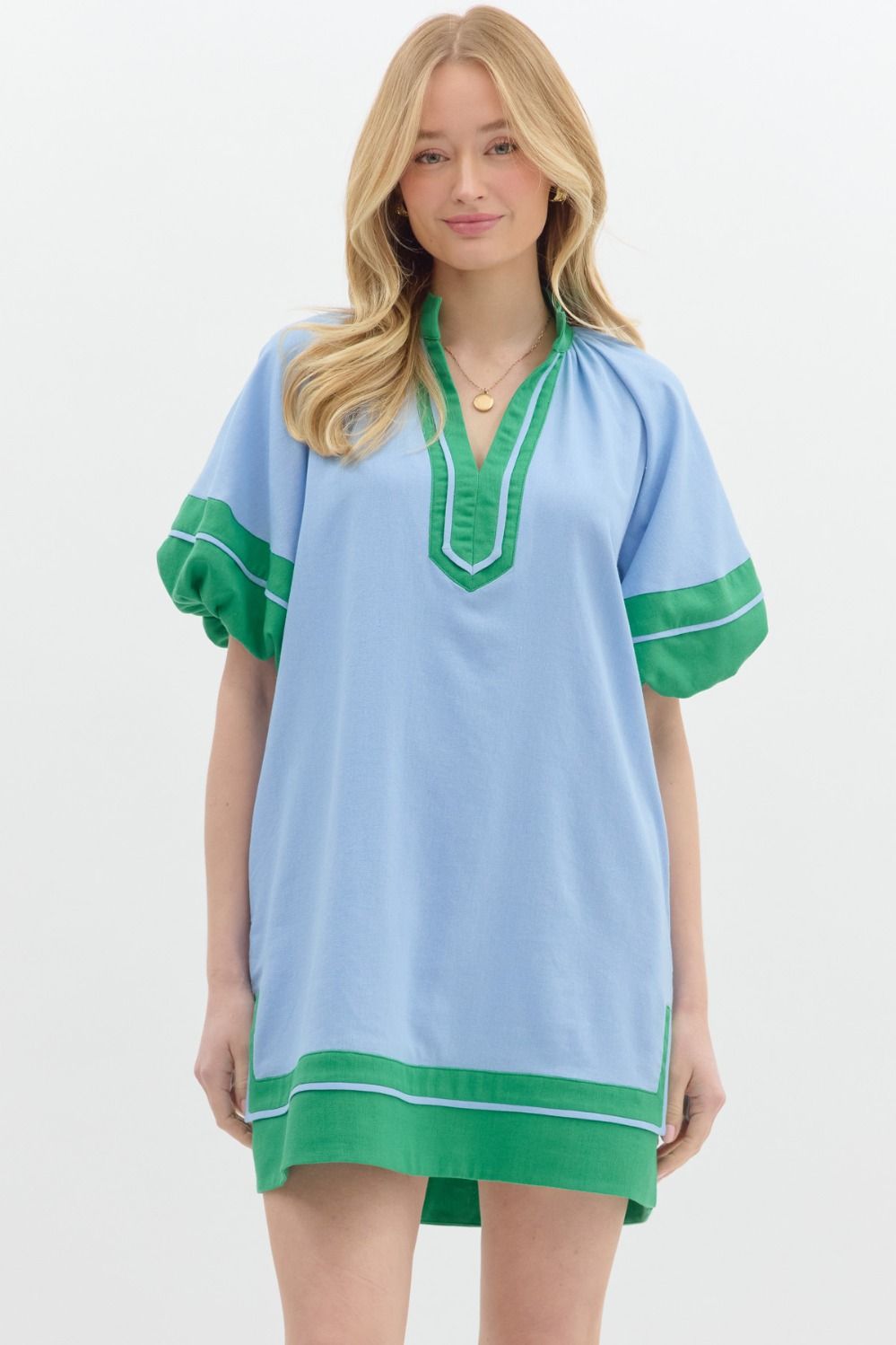 Pre-Order - Green Color Block Dress