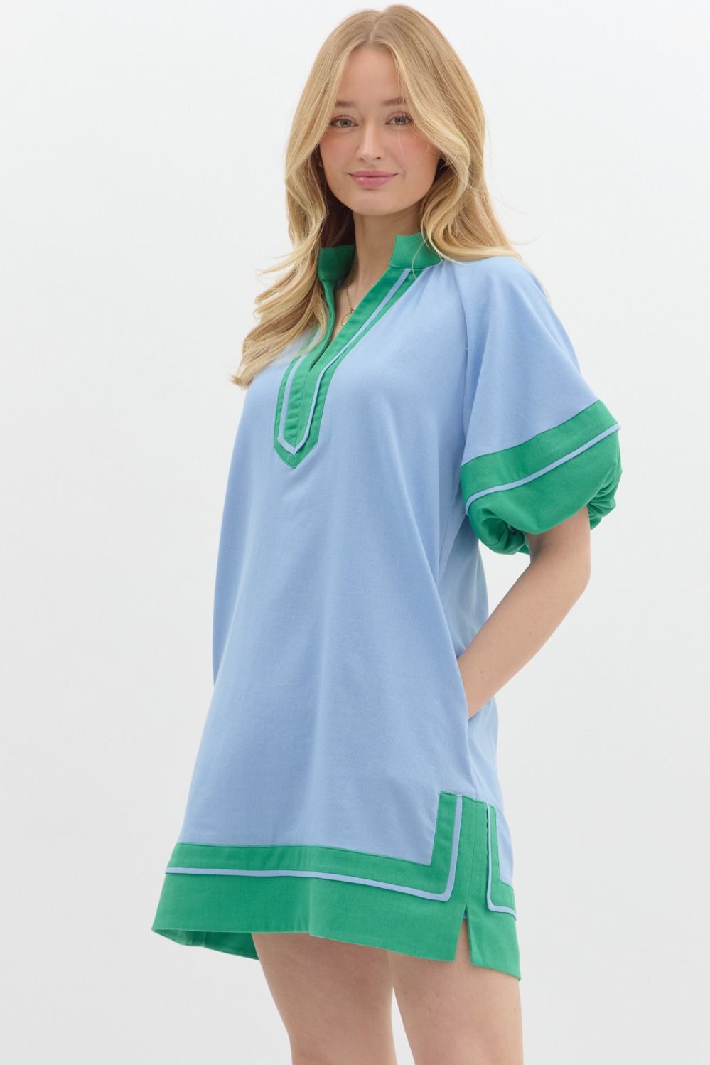 Pre-Order - Green Color Block Dress