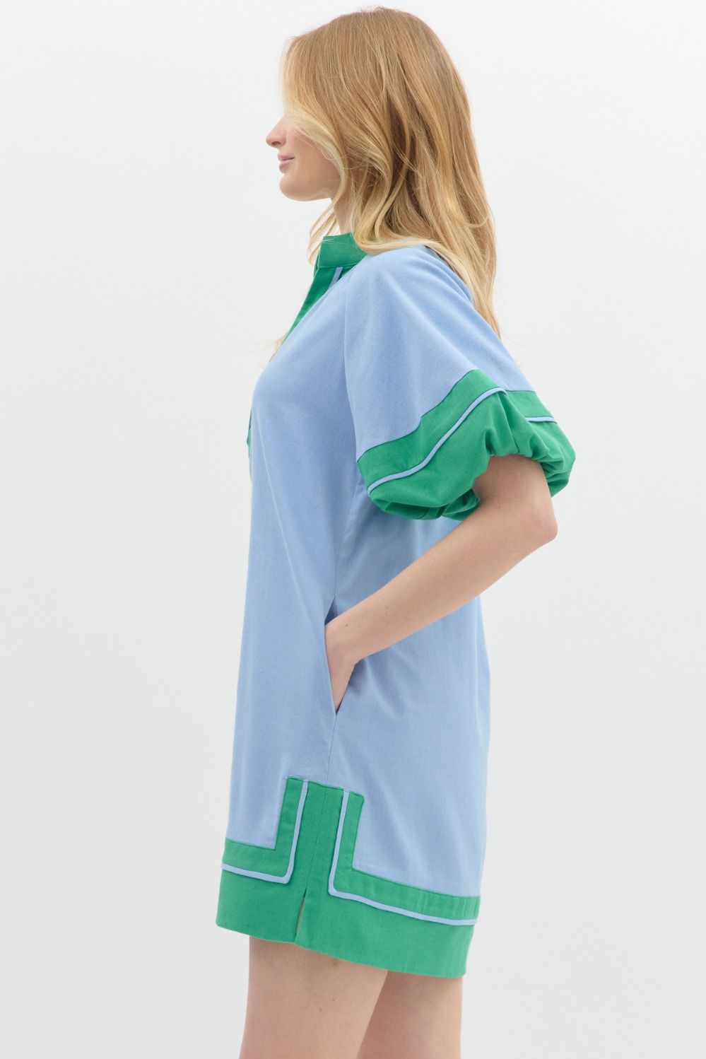 Pre-Order - Green Color Block Dress