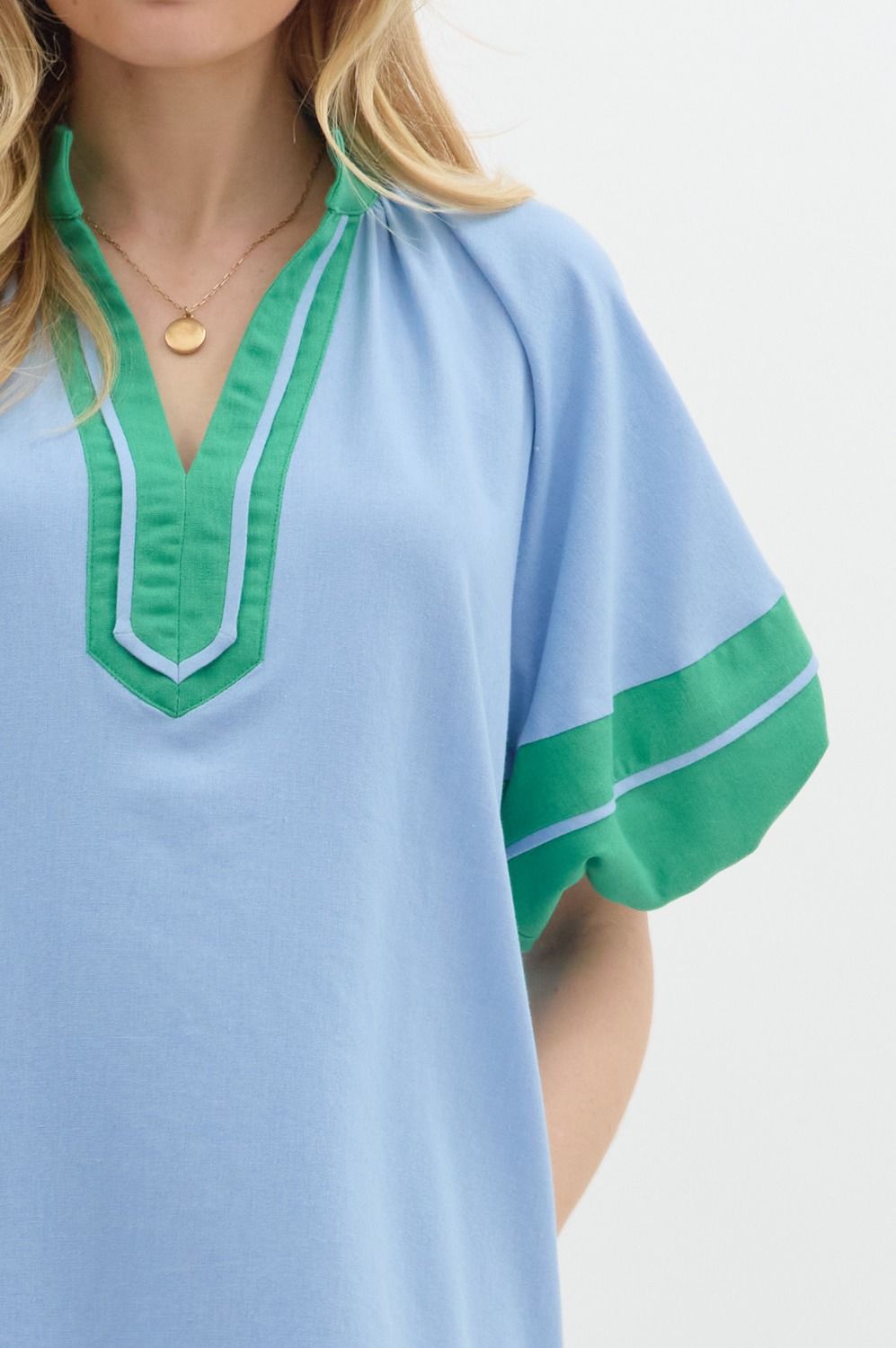 Pre-Order - Green Color Block Dress
