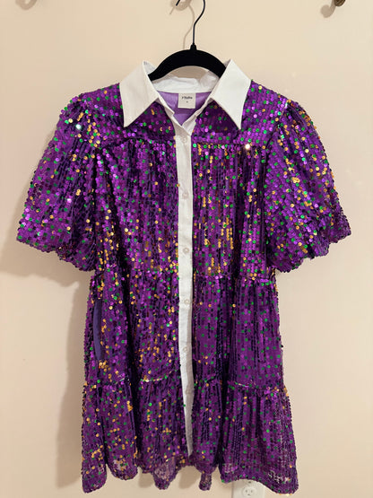 Purple Sequin Dress